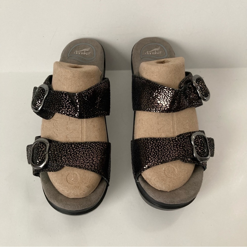 Dansko  Sophie Black Metallic Sandals